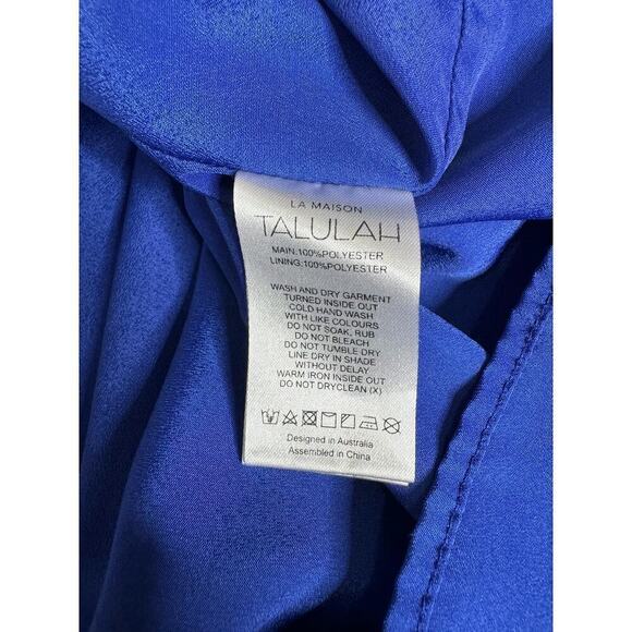 Talulah Dress Midi Tiered Polka Dot Blue Black Size‎ Small - Picture 7 of 10